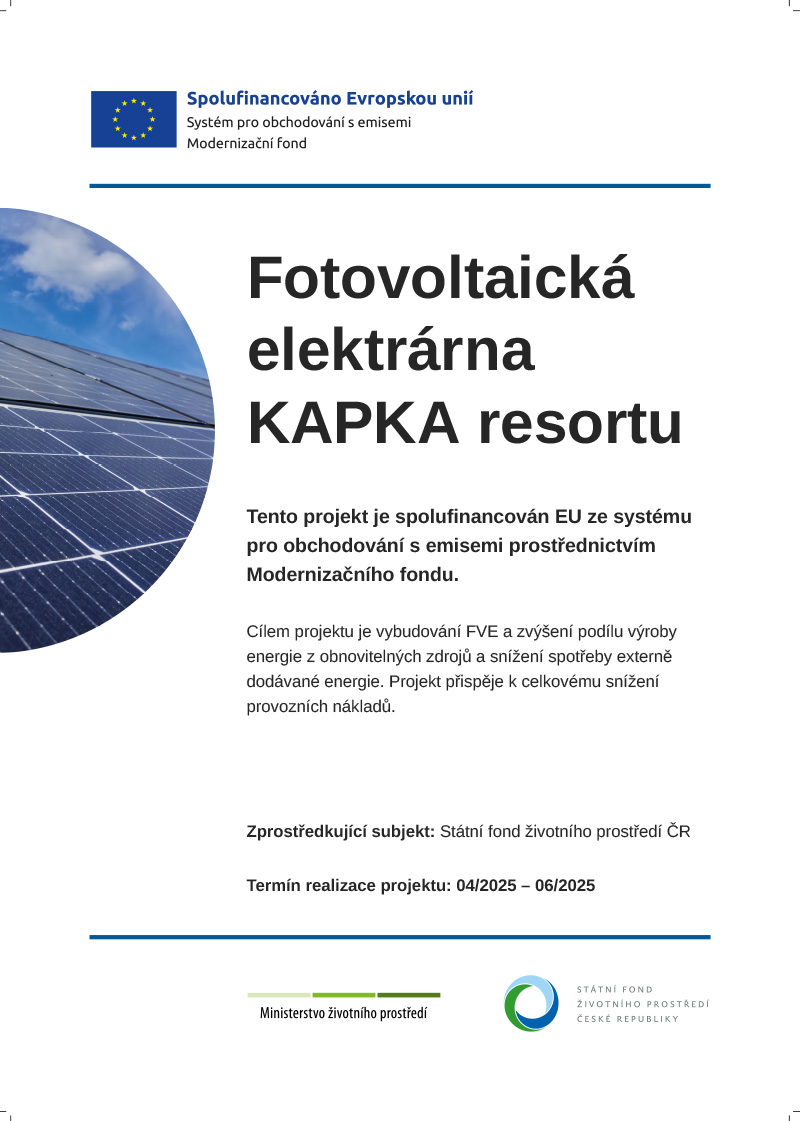 Fotovoltaická elektrárna KAPKA resortu